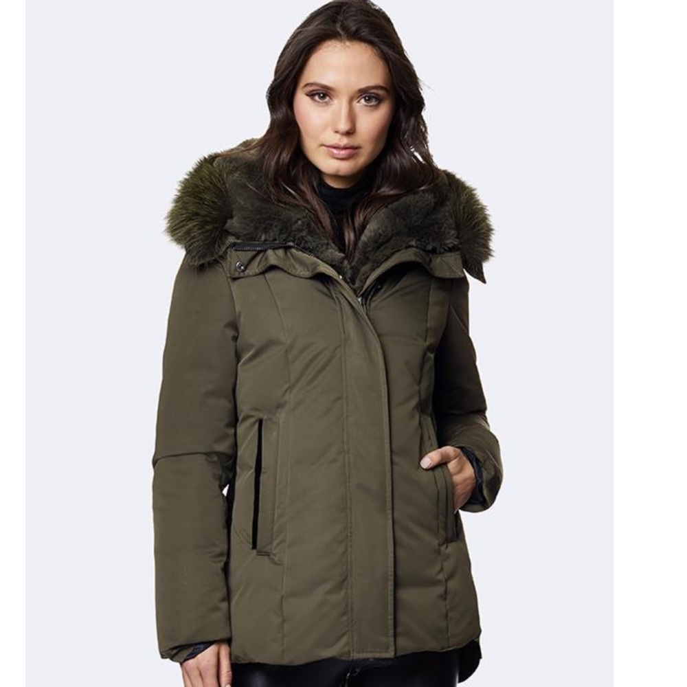 Luka Fitted Parka with Velvet and Fur Trim - Picture 6 of 8